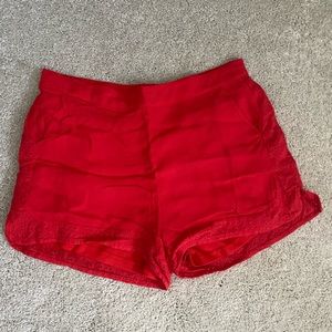 Never been worn red detailed shorts